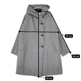 blue willow 中綿 フード付き コットンリネン コート ネイビー・ホワイトのミックス レディース ブルーウィロウ【中古】5-1219A△