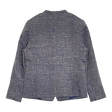 TOMORROWLAND フラットテープ キザミカラージャケット 定価39600円 ノーカラージャケット 25SS ブルー ホワイト レディース トゥモローランド【中古】5-1128M♪