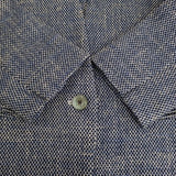 TOMORROWLAND フラットテープ キザミカラージャケット 定価39600円 ノーカラージャケット 25SS ブルー ホワイト レディース トゥモローランド【中古】5-1128M♪