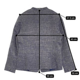 TOMORROWLAND フラットテープ キザミカラージャケット 定価39600円 ノーカラージャケット 25SS ブルー ホワイト レディース トゥモローランド【中古】5-1128M♪