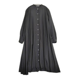 mizuiro-ind T/R stand collar flare OP フレアシャツワンピース ワンピース ブラック レディース ミズイロインド【中古】5-1128M♪