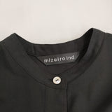 mizuiro-ind T/R stand collar flare OP フレアシャツワンピース ワンピース ブラック レディース ミズイロインド【中古】5-1128M♪