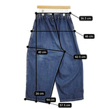 Brocante WOODY HOUSE別注 ロングトヌーパンツ 33-385D 定価22000円 ワイド イージー デニムパンツ ブルー レディース ブロカント【中古】5-1128G♪