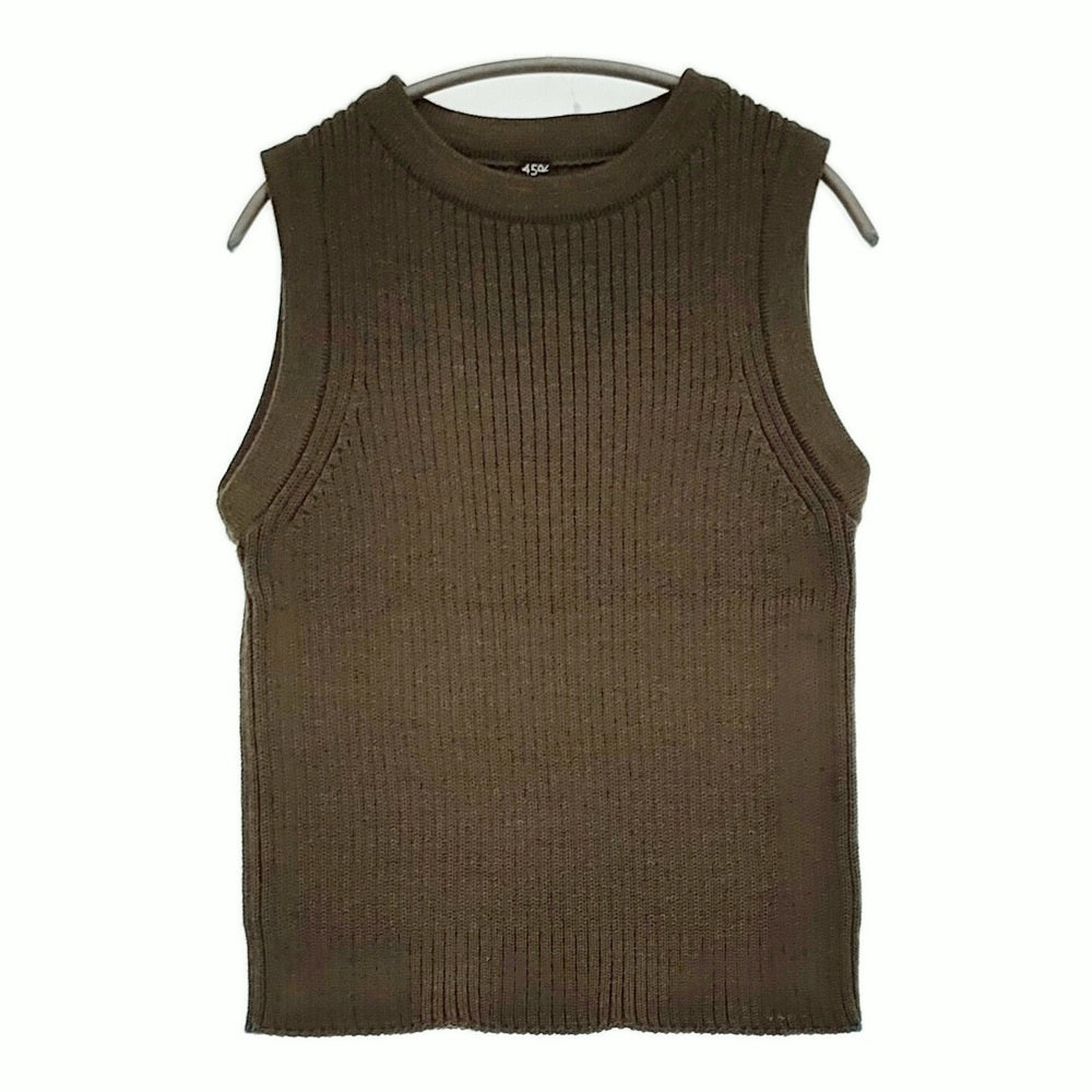 45R/45rpm USモーのリブベスト ニットベスト 定価44000円 サイズ2 2025 カーキ レディース フォーティーファイブアールピーエム【中古】5-1128T♪ 45R/45rpm USモーのリブベスト ニットベスト 定価44000円 サイズ2 2025