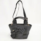 TOCCA 24AW T CADEAU TOTE トートバッグ 定価19800円 リボン 2way トートバッグ ブラック レディース トッカ【中古】5-1217G◎