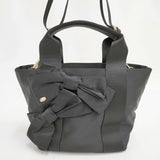 TOCCA 24AW T CADEAU TOTE トートバッグ 定価19800円 リボン 2way トートバッグ ブラック レディース トッカ【中古】5-1217G◎