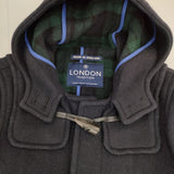 London Tradition M11XL-110 英国製 36 ウール混 ダッフルコート ネイビー レディース ロンドントラディション【中古】5-1230A△