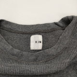 kin パフスリーブ オーガニックコットン サーマル ワッフル CT0965 カットソー グレー レディース キン【中古】6-0311M♪