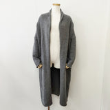 KURASHI&Trips アルパカ混 ロングカーディガン 羽織り カーディガン グレー レディース クラシアンドトリップス/北欧、暮らしの道具店【中古】5-1222T◎