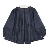 Lisette 新品 ラナ コットンシルクギャザーブラウス 28331 ブラウス シャツ ネイビー レディース リゼッタ【中古】6-0408M∞