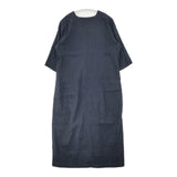 humoresque V-neck dress インディゴ DS2102a リネンコットンドレス ワンピース ネイビー レディース ユーモレスク【中古】6-0408M∞