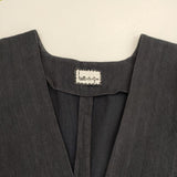 humoresque V-neck dress インディゴ DS2102a リネンコットンドレス ワンピース ネイビー レディース ユーモレスク【中古】6-0408M∞