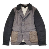 COMME des GARCONS 異素材 パデットテーラードジャケット GT-J026 サイズM テーラードジャケット AD2017 グレー ブラック レディース コムデギャルソン【中古】5-1219T♪