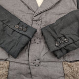 COMME des GARCONS 異素材 パデットテーラードジャケット GT-J026 サイズM テーラードジャケット AD2017 グレー ブラック レディース コムデギャルソン【中古】5-1219T♪