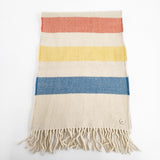 45R/45rpm 3色ライン ストール マフラー ベージュ イエロー レディース フォーティーファイブアールピーエム【中古】5-1215T◎