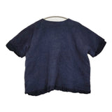 veritecoeur ハーフスリーブコート VC-2212 定価44000円 ノーカラージャケット ネイビー レディース ヴェリテクール【中古】5-1214T♪