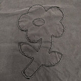 mao made 25SS きれいめ天竺ピグメント染め お花パッチししゅうTEE 定価15400円 521208 半袖Ｔシャツ カットソー ブラック レディース マオメイド【中古】6-0430S◎