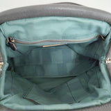 soutiencollar しっくりバッグ レザー がま口 ハンドバッグ グレー レディース ステンカラー【中古】5-1203G♪