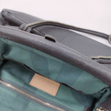 soutiencollar しっくりバッグ レザー がま口 ハンドバッグ グレー レディース ステンカラー【中古】5-1203G♪