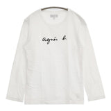 agnes b. ロゴTシャツ 0330S137 サイズ1 長袖Ｔシャツ カットソー ロンＴ ホワイト レディース アニエスベー【中古】6-0224M♪