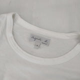 agnes b. ロゴTシャツ 0330S137 サイズ1 長袖Ｔシャツ カットソー ロンＴ ホワイト レディース アニエスベー【中古】6-0224M♪