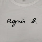 agnes b. ロゴTシャツ 0330S137 サイズ1 長袖Ｔシャツ カットソー ロンＴ ホワイト レディース アニエスベー【中古】6-0224M♪
