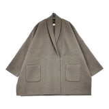 evam eva press wool robe プレスウールローブ 定価46200円 E253K092 サイズM コート 25AW グレー レディース エヴァムエヴァ【中古】5-1203T♪