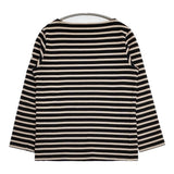 ORCIVAL フランス製 サイズ0 ボーダー ボートネック 長袖Ｔシャツ カットソー ロンＴ ブラック ベージュ レディース オーシバル/オーチバル【中古】6-0224M♪
