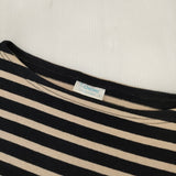ORCIVAL フランス製 サイズ0 ボーダー ボートネック 長袖Ｔシャツ カットソー ロンＴ ブラック ベージュ レディース オーシバル/オーチバル【中古】6-0224M♪