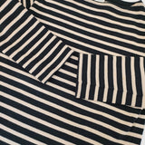 ORCIVAL フランス製 サイズ0 ボーダー ボートネック 長袖Ｔシャツ カットソー ロンＴ ブラック ベージュ レディース オーシバル/オーチバル【中古】6-0224M♪