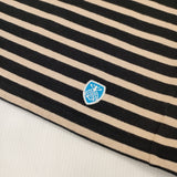 ORCIVAL フランス製 サイズ0 ボーダー ボートネック 長袖Ｔシャツ カットソー ロンＴ ブラック ベージュ レディース オーシバル/オーチバル【中古】6-0224M♪