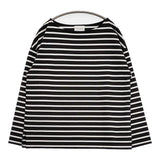 UNITED ARROWS C ボートネック カットソー W 定価11000円 ボーダー 長袖Ｔシャツ カットソー ロンＴ ブラック ホワイト レディース ユナイテッドアローズ【中古】6-0224M♪