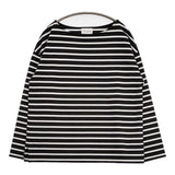 UNITED ARROWS C ボートネック カットソー W 定価11000円 ボーダー 長袖Ｔシャツ カットソー ロンＴ ブラック ホワイト レディース ユナイテッドアローズ【中古】6-0224M♪