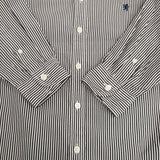 GYMPHLEX ボタンダウンストライプシャツ サイズ14 定価15400円 GY-B0197 MGS 長袖シャツ 25AW ブラック ホワイト レディース ジムフレックス【中古】5-1203M♪