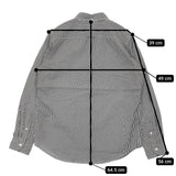 GYMPHLEX ボタンダウンストライプシャツ サイズ14 定価15400円 GY-B0197 MGS 長袖シャツ 25AW ブラック ホワイト レディース ジムフレックス【中古】5-1203M♪