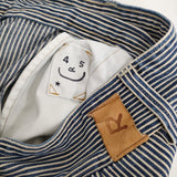 45R/45rpm 麦比古デニムのシャルロットバギー（重） インディゴ ヒッコリー 定価38500円 パンツ ブルー ホワイト レディース フォーティーファイブアールピーエム【中古】5-1203G♪