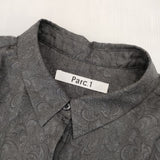 Parc.1 パルクアン ポリエステル 総柄 比翼ボタン ワンピース グレー レディース【中古】6-0305M∞