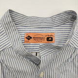 RehersalL リメイクシャツワンピース ストライプ パッチワーク ワンピース ライトブルー ホワイト レディース リハーズオール【中古】6-0311M♪