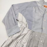 RehersalL リメイクシャツワンピース ストライプ パッチワーク ワンピース ライトブルー ホワイト レディース リハーズオール【中古】6-0311M♪