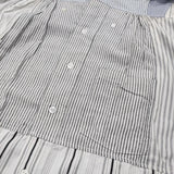 RehersalL リメイクシャツワンピース ストライプ パッチワーク ワンピース ライトブルー ホワイト レディース リハーズオール【中古】6-0311M♪