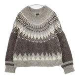 BATONER BN-17FL-025 モヘアウールアルパカノルディック柄セーター サイズ1 セーター ニット グレー レディース バトナー【中古】5-1219T△