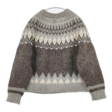 BATONER BN-17FL-025 モヘアウールアルパカノルディック柄セーター サイズ1 セーター ニット グレー レディース バトナー【中古】5-1219T△