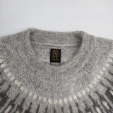 BATONER BN-17FL-025 モヘアウールアルパカノルディック柄セーター サイズ1 セーター ニット グレー レディース バトナー【中古】5-1219T△