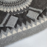 BATONER BN-17FL-025 モヘアウールアルパカノルディック柄セーター サイズ1 セーター ニット グレー レディース バトナー【中古】5-1219T△