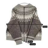 BATONER BN-17FL-025 モヘアウールアルパカノルディック柄セーター サイズ1 セーター ニット グレー レディース バトナー【中古】5-1219T△