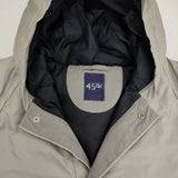 45R/45rpm 7112056 ナイロンの908ダウンコート 定価66000円 サイズ1 フード付き ダウンコート グリーングレー レディース フォーティーファイブアールピーエム【中古】5-1219A△