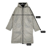 45R/45rpm 7112056 ナイロンの908ダウンコート 定価66000円 サイズ1 フード付き ダウンコート グリーングレー レディース フォーティーファイブアールピーエム【中古】5-1219A△