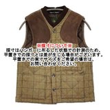 BEAVER 英国製 サイズ34 ウール チェック キルティング スウェード ベスト カーキ レディース ビーバー【中古】5-1219T♪