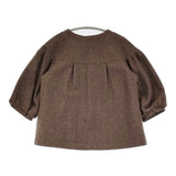 Ebonyivory 20-01-BZ-005-06-2 ウール ノーカラージャケット ブラウン レディース エボニーアイボリー【中古】5-1219T♪