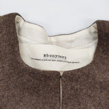 Ebonyivory 20-01-BZ-005-06-2 ウール ノーカラージャケット ブラウン レディース エボニーアイボリー【中古】5-1219T♪